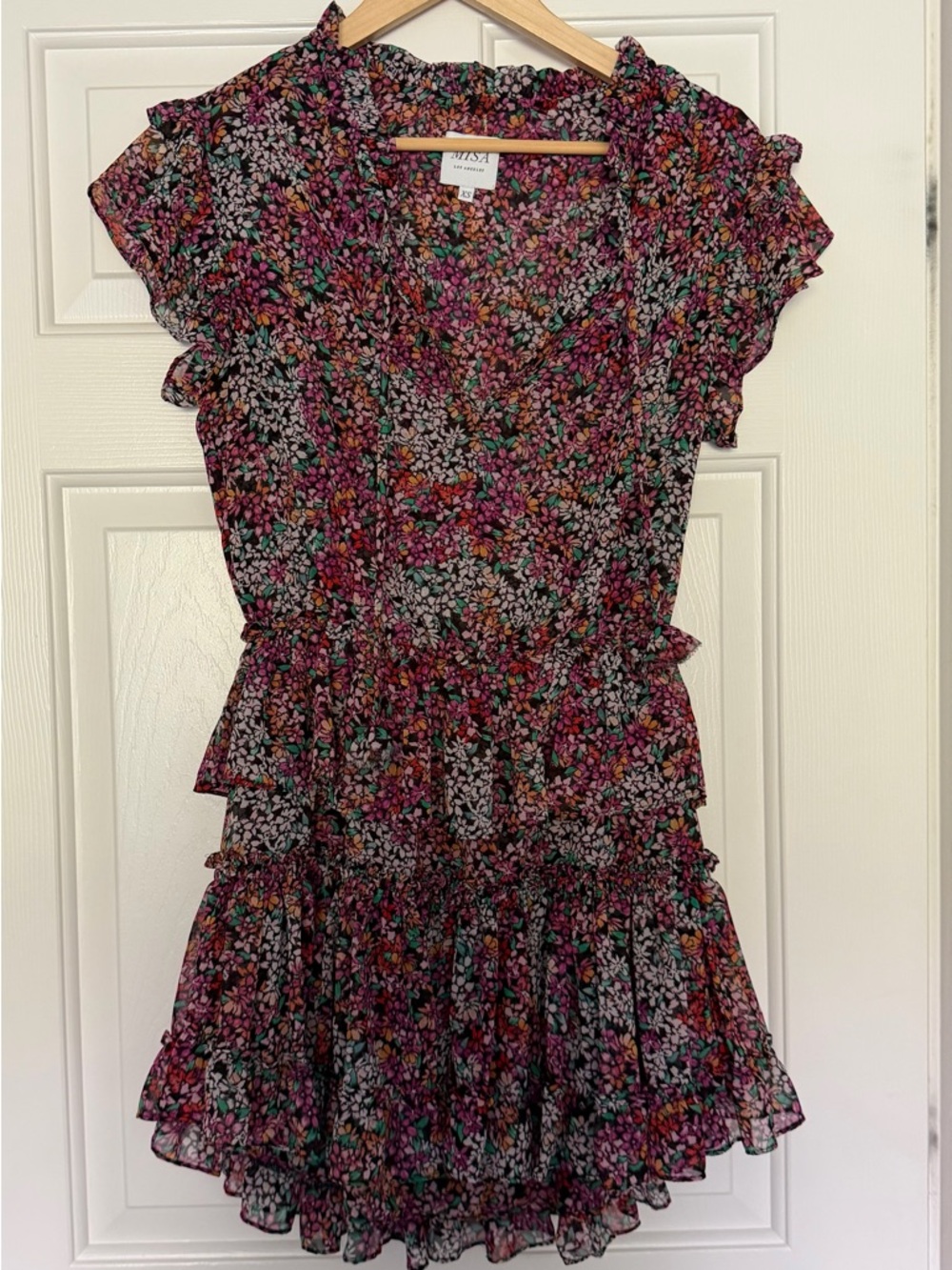 Misa Los Angeles Floral Ruffle Dress size XS